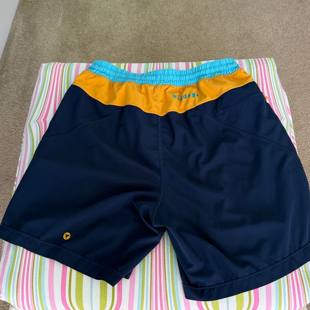 Mens’s Birddogs Navy Teal and Gold Athletic Shorts, size M